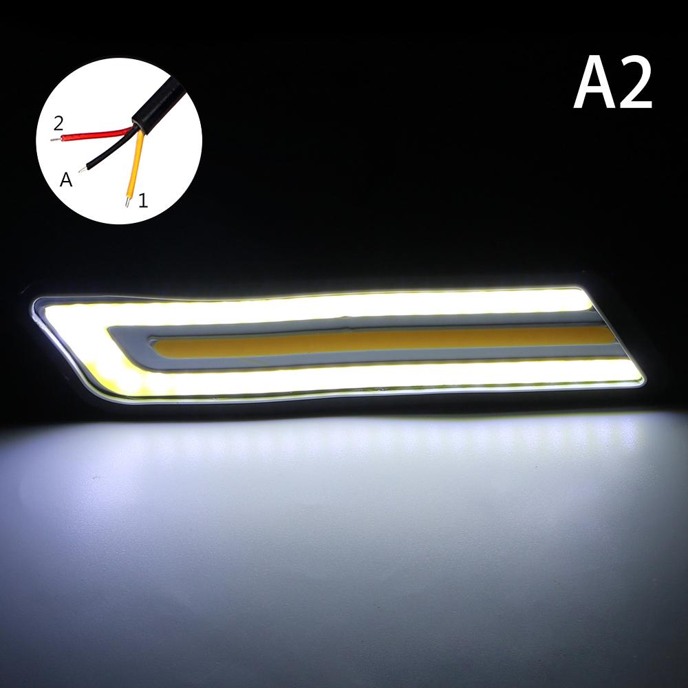 1 Pair Flexible Waterproof Daytime Running Light Reversing Light LED Car DRL COB Turn Signal Lamps