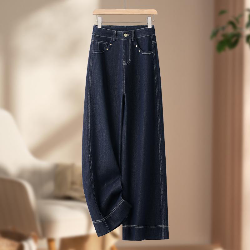 

2025 Spring Women s Wide-Leg Denim Jeans - Loose Fit in Blue 28 (105-115 lbs recommended) синий