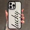 Lucky Handwritten Letters Clear Silicone Case For Iphone 12 14 Plus 11 16 13 17 15 Pro Max Anti-Yellowing Slim Protective Cover