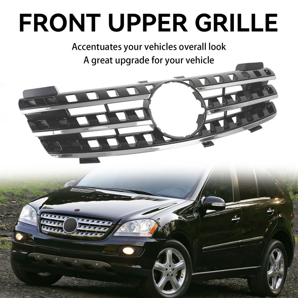 Front Grille Grill Fit Mercedes ML-Class W164 2005-2008 Chrome/Black