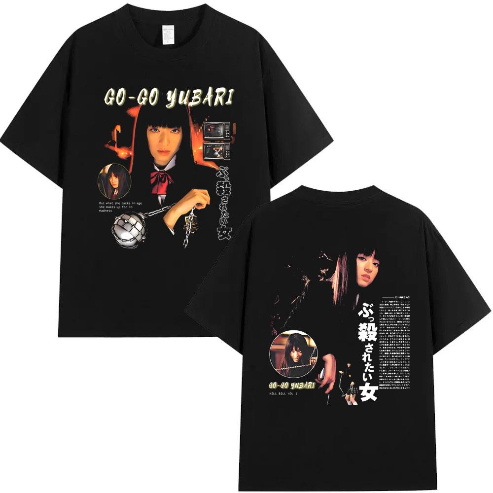 Washed Vintage Kill Bill Tshirt Gogo Yubari Movie T-shirt Summer Men Women Fashion Oversized Streetwear Unisex Casual T Shirt... S