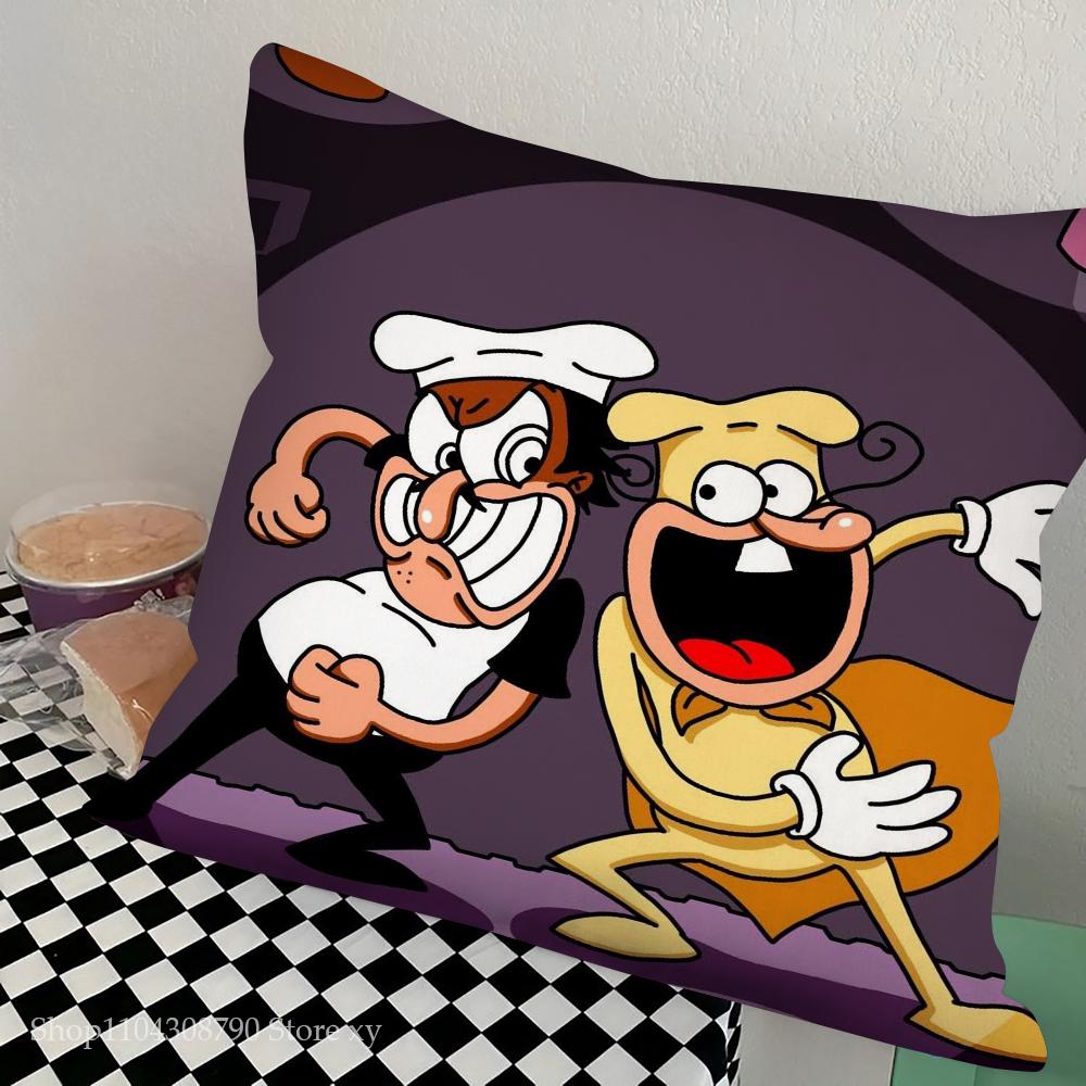P-Pizza Tower Game Pillow Case Square Pillow Bedroom Sofa Leisure Comfort Cushion Car Living Room Home Decoration