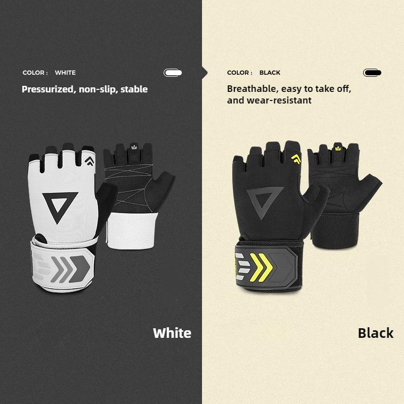 Weightlifting Gloves Wristband Support Breathable Anti-Slip Sports Gym Gloves Bodybuilding Powerlifting Fitness Training