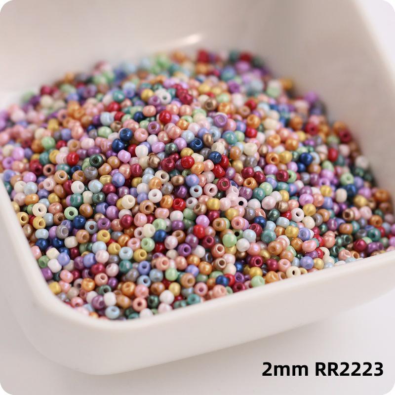 2mm Perlmuttfarbene Glas-Samenperlen für DIY Haarnadel & Armband Schmuckzubehör im chinesischen Stil