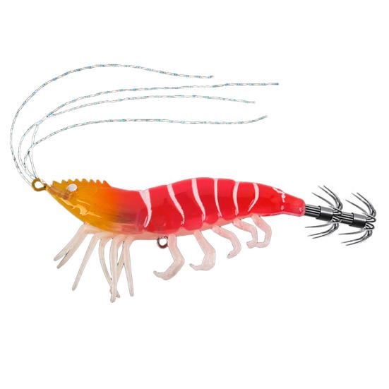 Luminous Shrimp Bait with Squid Jig Hook Realistic Bionic Artificial
