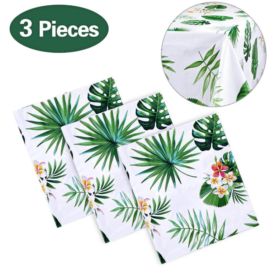 Hawaii Turtle Leaf Pool Party Tablecloth, Summer Birthday Decor
