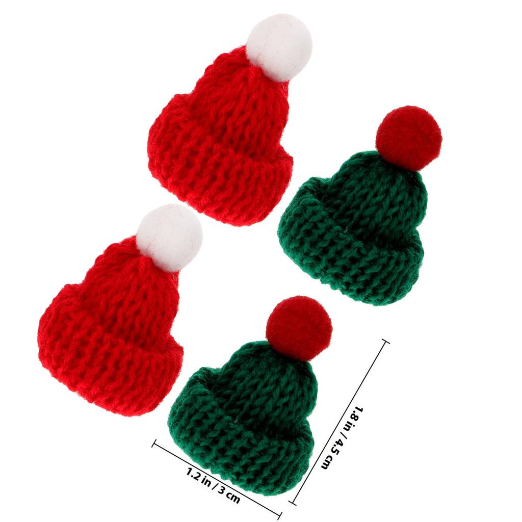 24Pcs Mini Christmas Hats Miniature Hats for Wine Bottle Decor Christmas Tree Ornament DIY Craft Supplies Festive Party