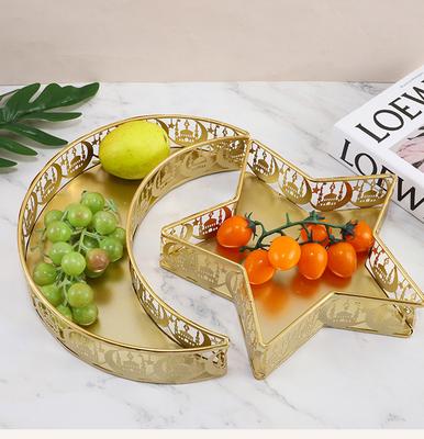 Eisen Sterne und Mond Ornament Tablett Obstschale Naher Osten Zuhause Dessert Obst Kuchenplatte