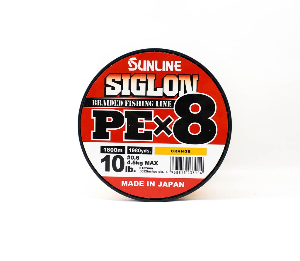 Sunline P.E Line X8 Siglon 1800M P.E 0.6 10LB Orange (3124)
