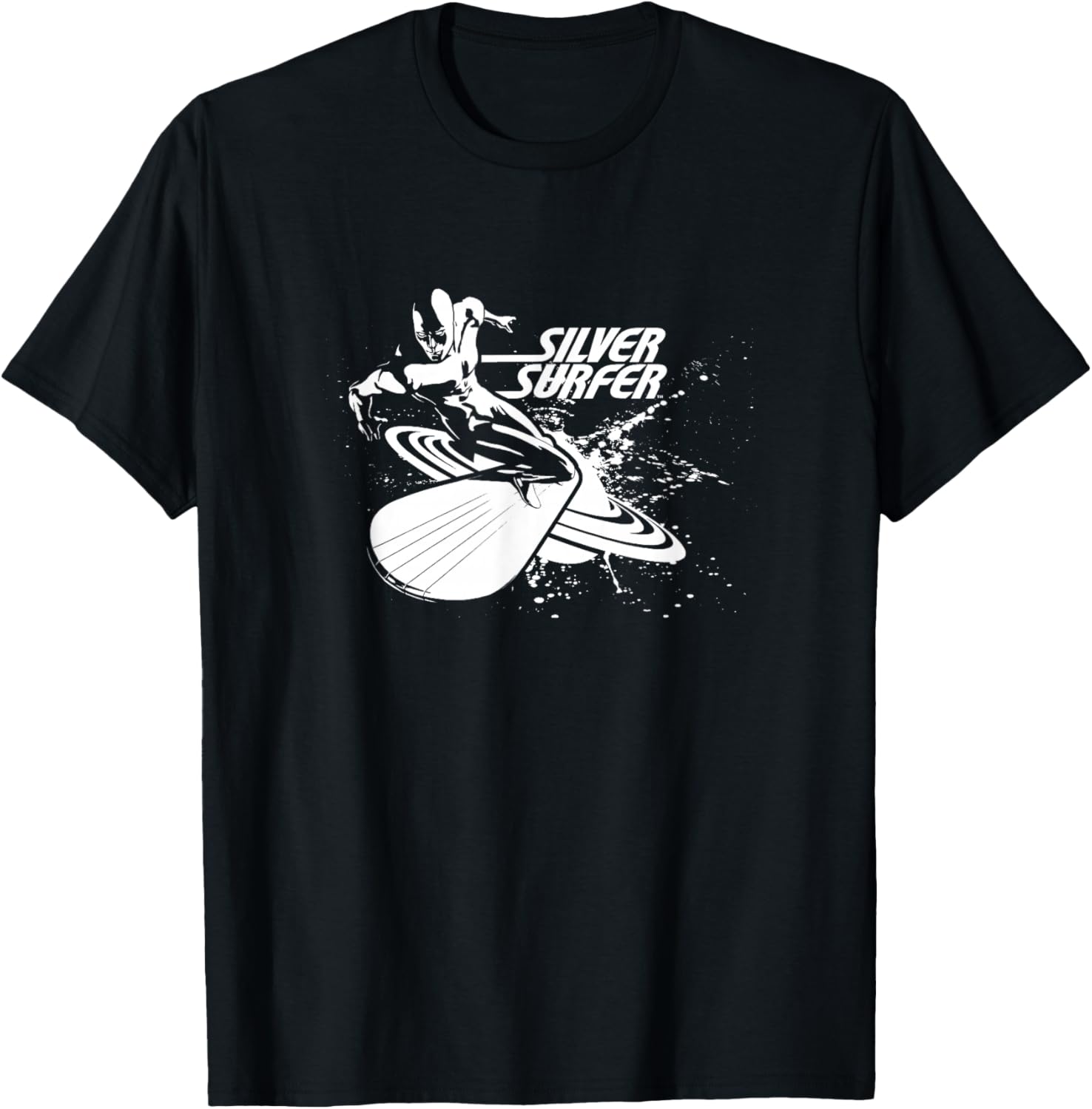 Marvel Comics Retro Classic Silver Surfer Space Paint Splash T-Shirt S разноцветный