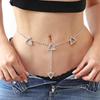 Delicate Rhinestone Dangle Waist Chain Alloy Shinning Body Chains Summer Body Jewelry Accessories for Women and Girls