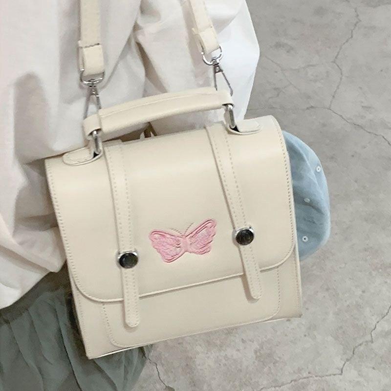 IELGY Premium Sense Backpack Women's Shoulders, Solid Color Textured School Bag Girls College Student Handbag