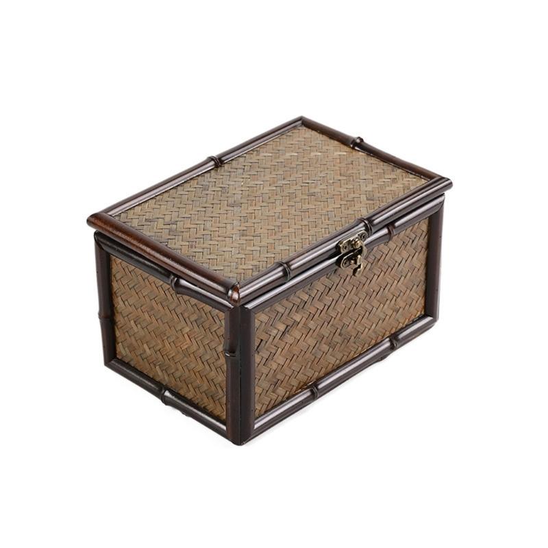 

Elegant Bamboos Organizers Box Natural Wood Grains Finish and Decorative Cover for Serenes Space
