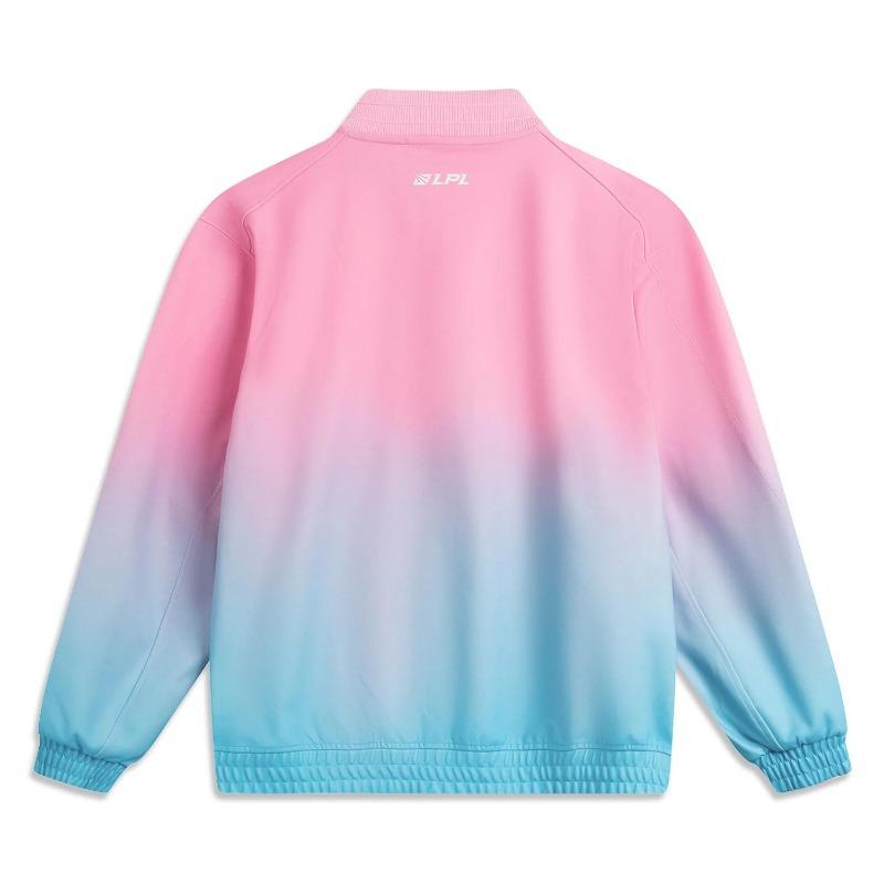 Li Ning X LPL Collaboration Spliced Single-Breasted Comfortable Breathable Versatile Loose Jacket Unisex Jacket Peach-Wood-Pink AFDU791-1