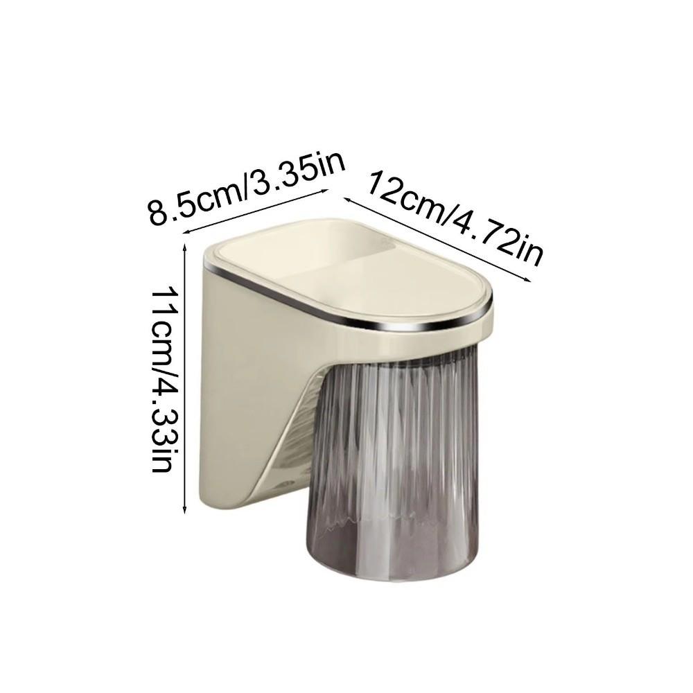 Wall Mounted Toothbrush Storage Organizer ABS Magnetic Toothbrush Holders Household No Punching Mouthwash Cup Dispenser