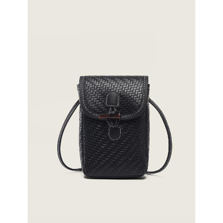 2025 New Fashion Phone Bag Stylish Exquisite Texture Crossbody Bag Vintage Woven Vertical Small Bag Beach Bag