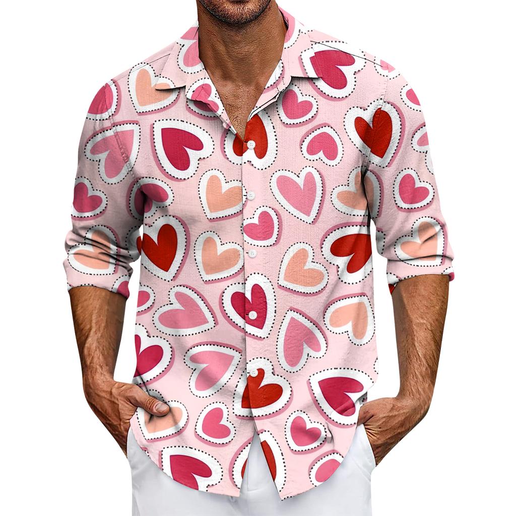 Men's Casual Button-Down Long-Sleeve Shirt