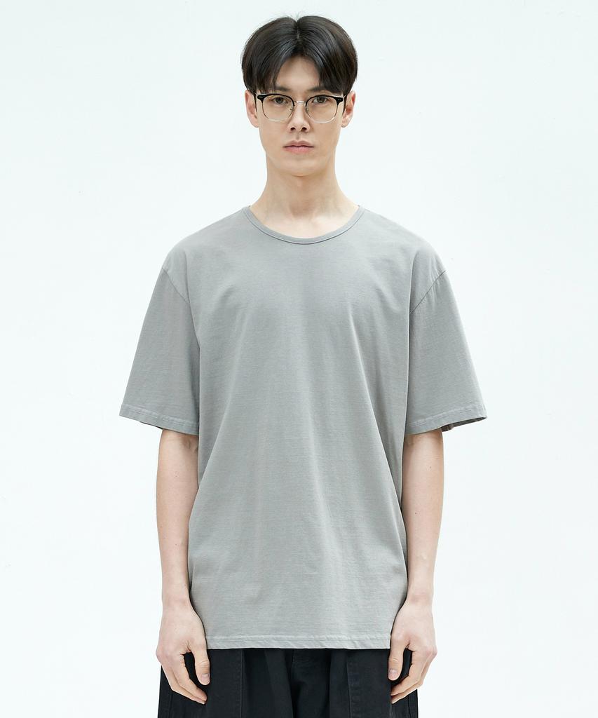 Minimal Project Basic Cotton Binding Short Sleeve T-Shirt Mst143 [Cool Gray]