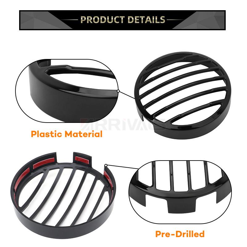 Motorcycle Black Front Head Light Lamp Protector Guard Headlight Grill Cover For Honda 2017-2025 Rebel CMX 300 Model