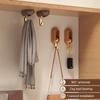 4PCS Self Adhesive 360° Rotating Wall Hook Strong Without Drilling Coat Bag Bathroom Door Kitchen Towel Hanger Hooks Home Storage