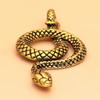 Mini Vintage Brass Snake Decor Figurines For Interior Decoration Desktop Decor Distinctive Car Hanging Keychain Luggage Pendant