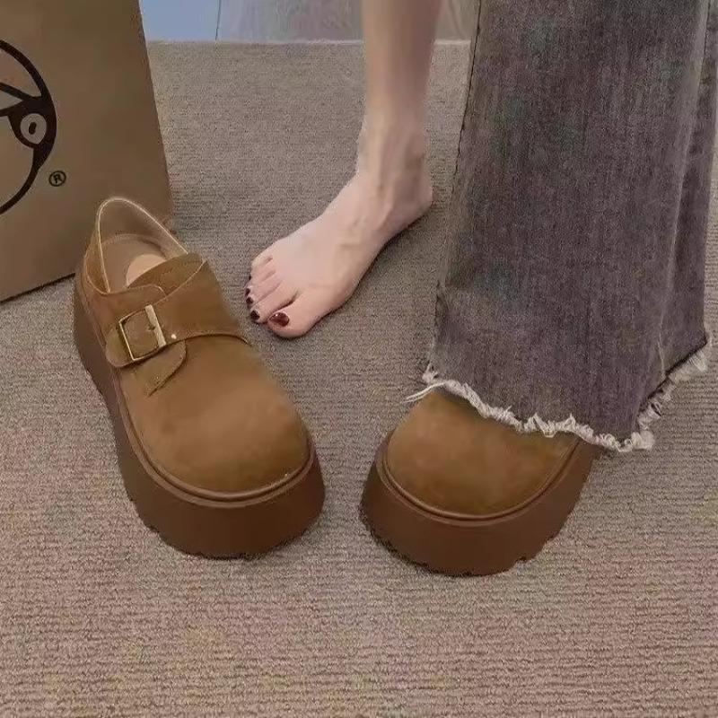 Thick-soled heightening women's spring new fashionable versatile retro small single shoes