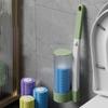 Disposable Toilet Brush Set Portable for Travel, Hotels, and Public Restrooms with Refill Sponge Heads