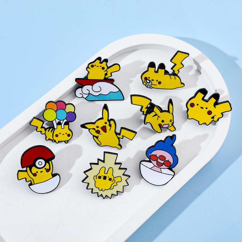Funny Personality Creative Pikachu Brooch Pokémon Pokémon Pikachu Quilted Electric Alloy Dripping Oil Badge