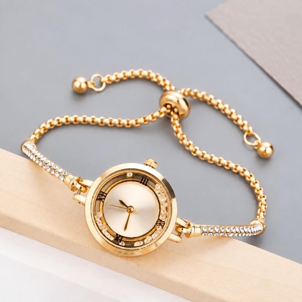 Rhinestone Kvarts Ure Diamantbesat Urrem Håndledsdekoration Dame Armbåndsur Gave