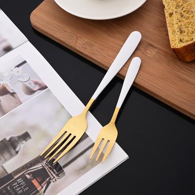 Conjunto de 6 garfos de prata, chá, bolo, lanche, talheres, talheres de mesa de aço inoxidável dourado, sobremesa, frutas, garfo, conjunto de talheres