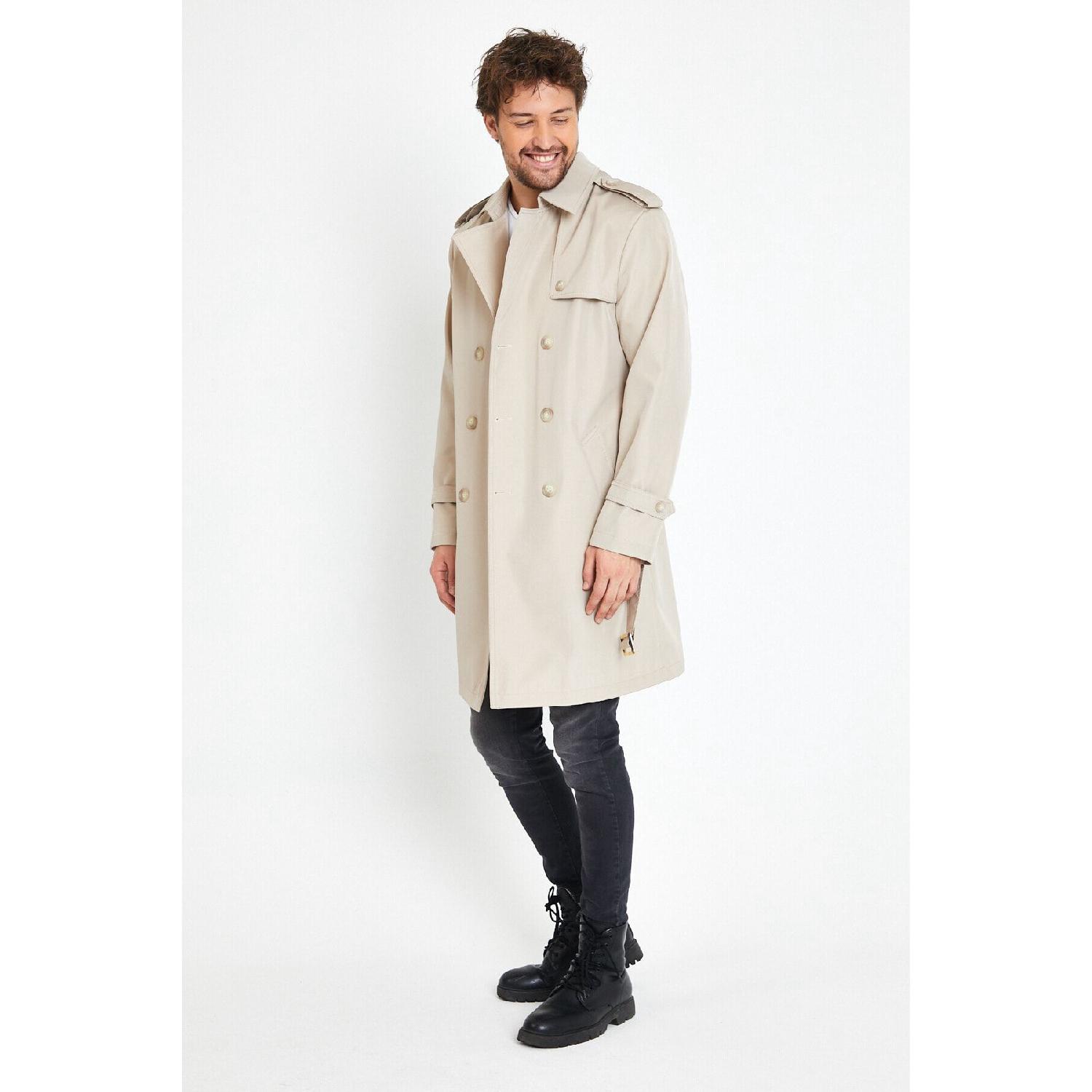 

Plaid Lining Detailed Men s Trench Coat S