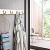 4 Hooks Bamboo Wall-Mounted Coat Hanger Rail Rack Hook Keys Holder