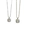 Fritillary Square Smiley Face Pendant Necklace Female Niche Unique Personality Fashion Sweet Temperament Versatile Neck Chain Collarbone Chain