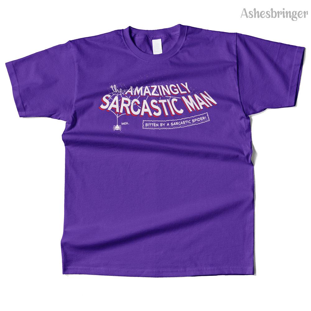 Mens Cotton The Amazingly Sarcastic Man Graphic High Quality T Shirt Street Casual Style Tee for Men and Women