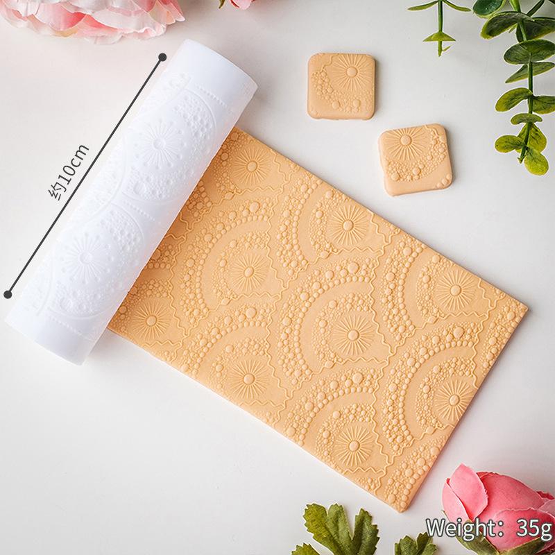 Retro Patterned Soft Pottery Texture Roller Handmade Tool Clear Pattern Easy To Use Making Pendant Earrings DIY Clay Fondant