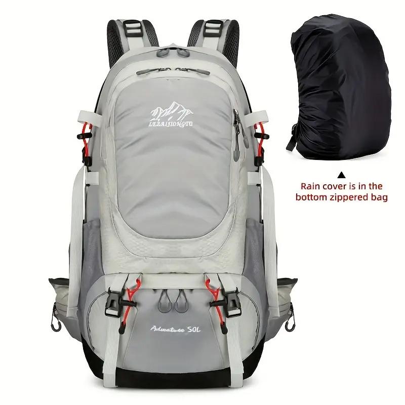 Hiking Backpack With Rain Cover Sport Camping Breathable Back Support Ruckpack Outdoor Climbing Trekking Daypack Large Schoolbag