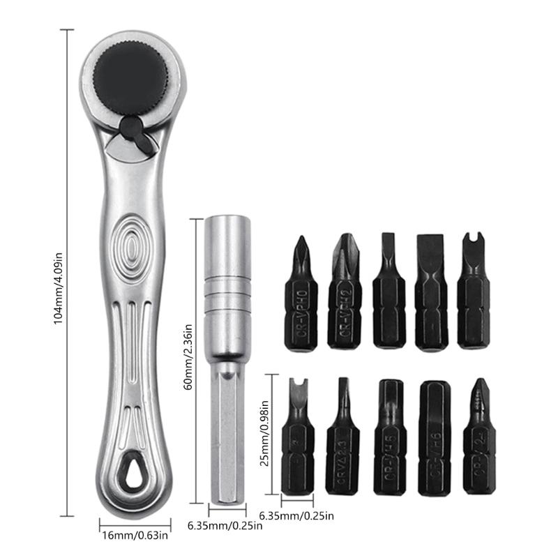 1/4Inch Ratcheting Wrenches Drive Ratcheting Wrenches Tool Multifuntion Quick Release DIY Hand Tool Ratcheting Handle Wrenches