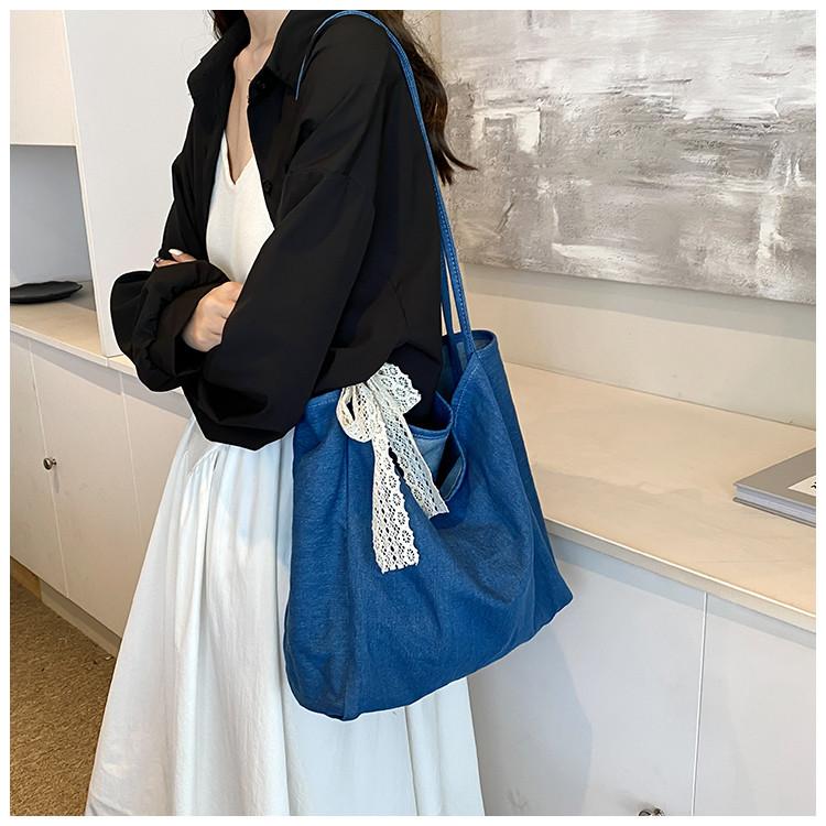 IELGY Casual Commuter Large Capacity Denim Tote Bag