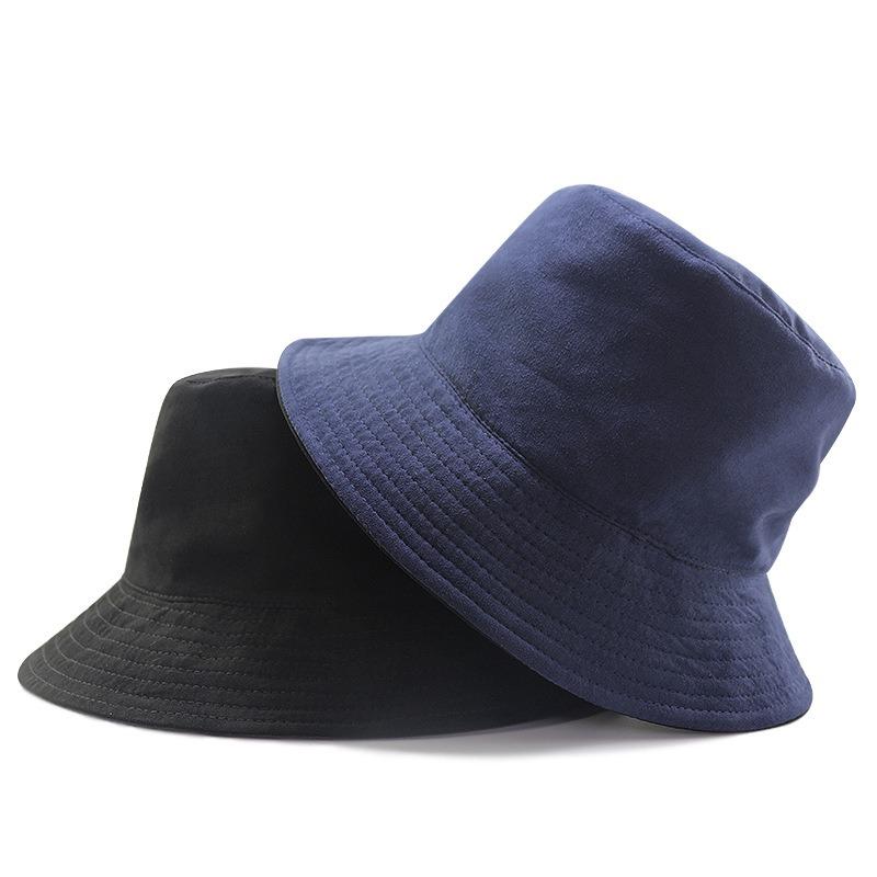Large size bucket hat for men and women, double-sided big head hat, spring and autumn new large basin hat flannel
