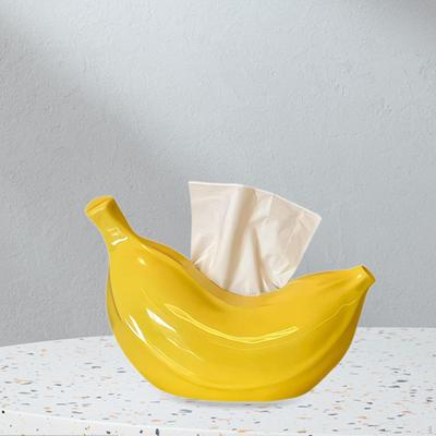 Porcelain Tissue Box Dispenser Banana Shaped Facial Napkin Holder Cover