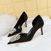 Fashion Rhinestone Kitten Heels Women Pumps Elegant Luxurious Banquet Shoes Pointed High Heels Lady Stilettos 7 Cm 10.5 Cm Heeled Shoes
