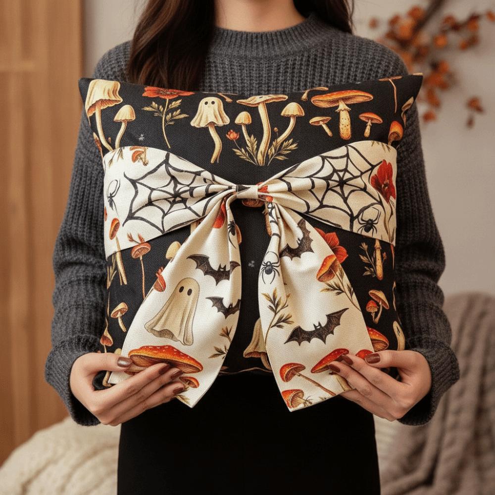 Hidden Zipper Halloween Cushion Cover 2D Printing Square Cushion Shell  Couch Pillow