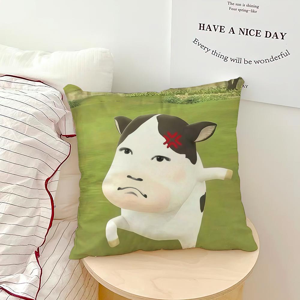 abstract funny meme Grassland Cow funny Comfortable soft hogar pillowcase for Sofa Living Room Bed Home Decor Protective Covers