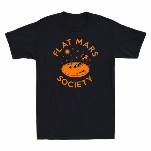 Flat Mars Society T-shirt Universe Space Lovers Tee Funny Men Short Sleeve Shirt M