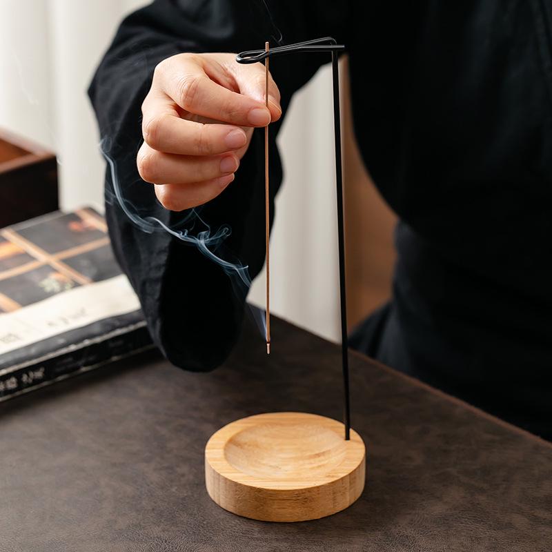 Zen Wood Incense Holder: Creative Sandalwood & Agarwood Stick Burner for Indoor Home Decor
