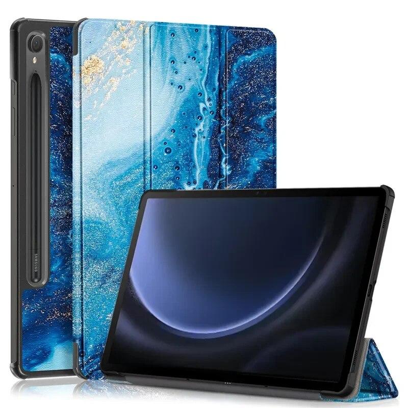 Tablet Leather Case for Samsung Galaxy Tab S9 FE S9FE 2023 Case 10.9 Inch Folding Stand Magnetic Smart Folio Tablet for Samsung Tab S9 FE Case