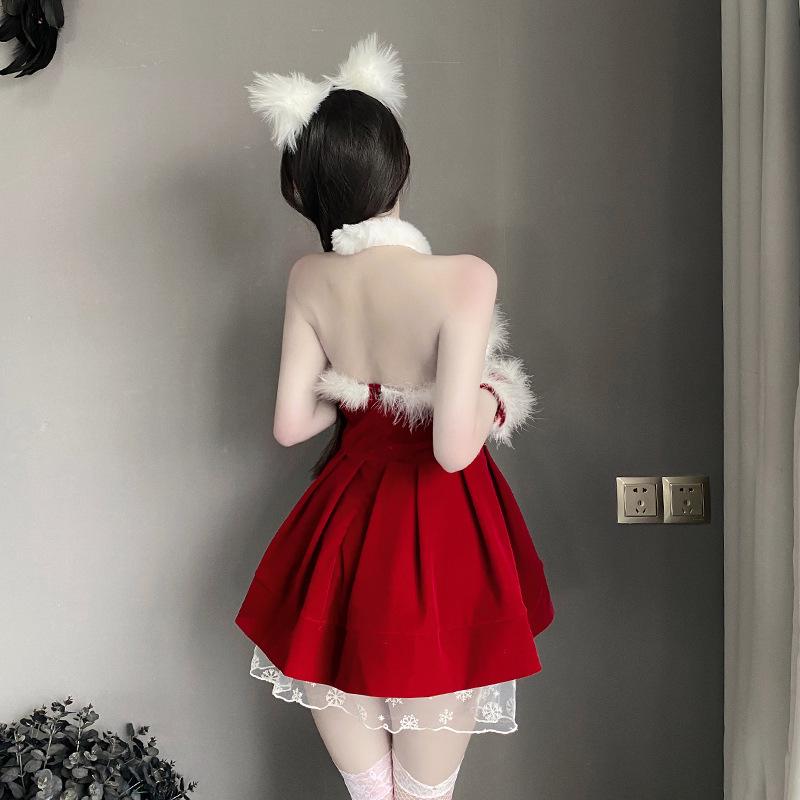 Domi La Velvet Strapless Dress: Festive New Year & Christmas Set for Feminine Autumn/Winter Elegance