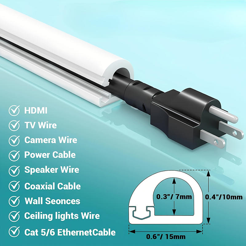 1PCS PVC Self-Adhesive Wall Cable Cover Easy Wire Management for Flooring Invisible Home Decor Cable Channel Floor Cord Organizer Decorative Concealer