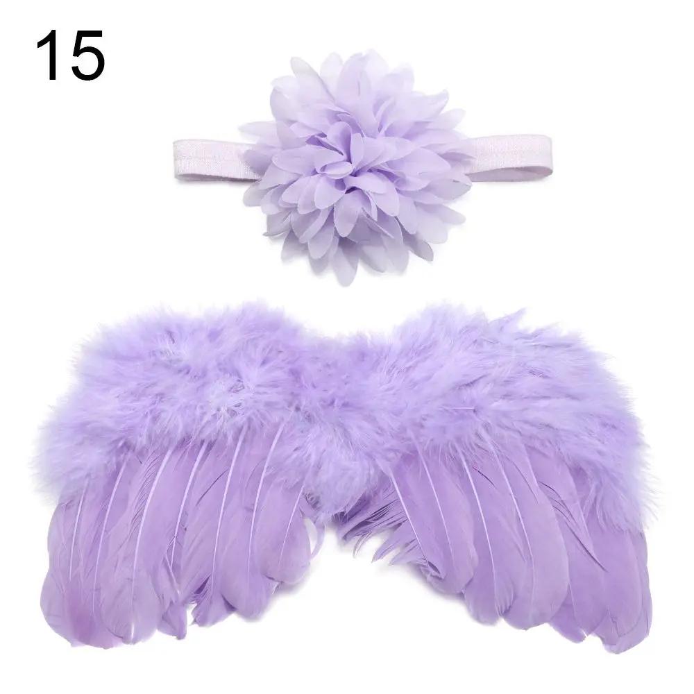 Newborn Photography Props White Angel Wing Baby Photos Props Feather Wing Girls Hair Kids Baby Photography Hair Accessories