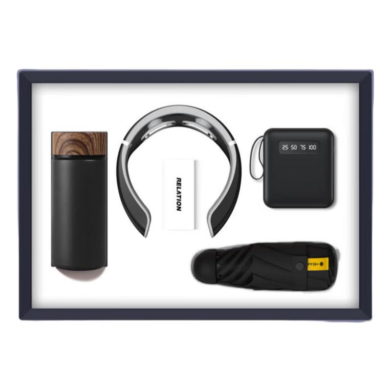 

Business Gift Set with Thermos, Neck Massager, Power Bank & Umbrella